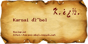 Karsai Ábel névjegykártya