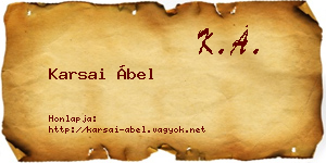 Karsai Ábel névjegykártya