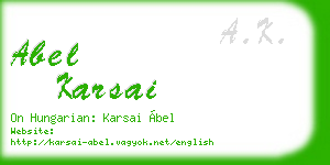 abel karsai business card