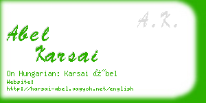 abel karsai business card